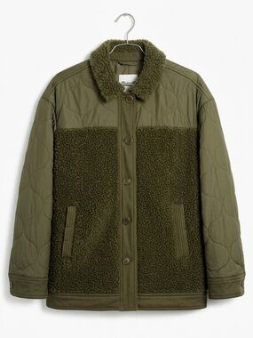 Madewell Olive Green Sherpa Jacket